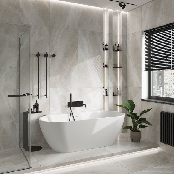 Ванна акриловая пристенная Teymi Aina 170x80x56, белая матовая T130119