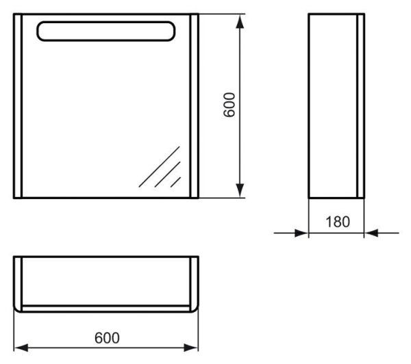 Шкаф-зеркало Ideal Standard Softmood 60 см, светло-коричневый