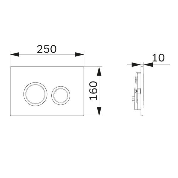 Клавиша для инсталляции, пластик, черный матовый AM.PM ErgoFit L I110138
