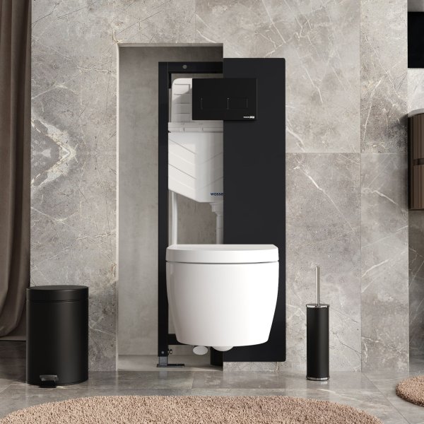 Система инсталляции для подвесных унитазов WasserKRAFT Abens 20TLT.010.ME.BL.MB03 черный матовый