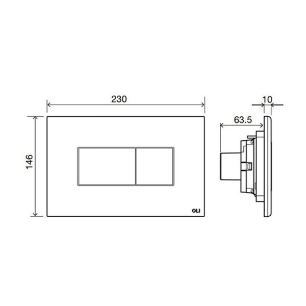 Кнопка смыва Oli 23х7.3х14.6 для инсталляции, пластик, цвет Белый (CG27000018064)