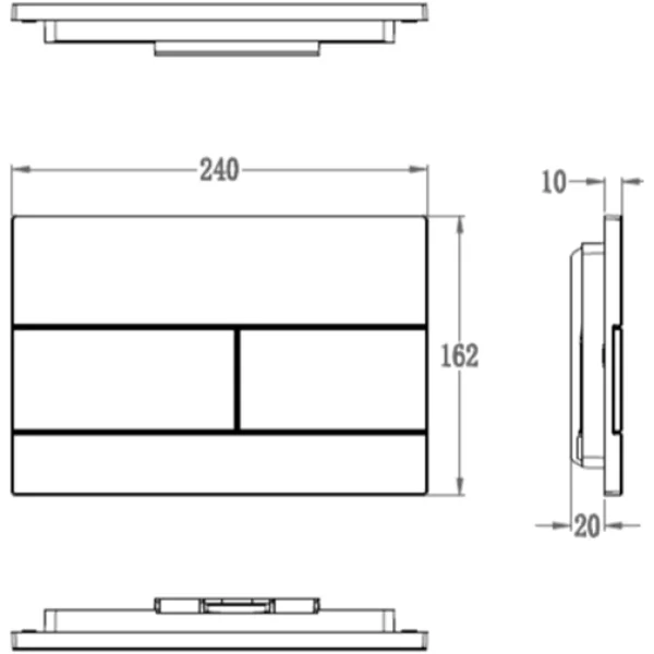 Кнопка смыва Wonzon & Woghand WW-IB235-BGM для инсталляции, темный графит матовый