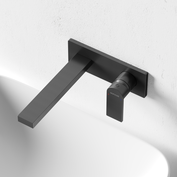 Смеситель для раковины SANCOS Studio c внутренней частью, вороненая сталь,  SC9017GG