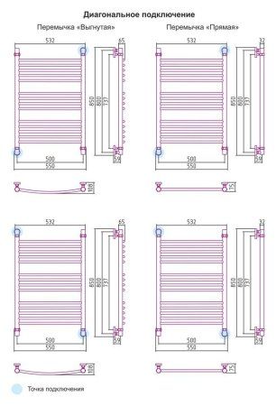 Полотенцесушитель водяной Сунержа Богема 800x500 состаренная бронза выгнутый