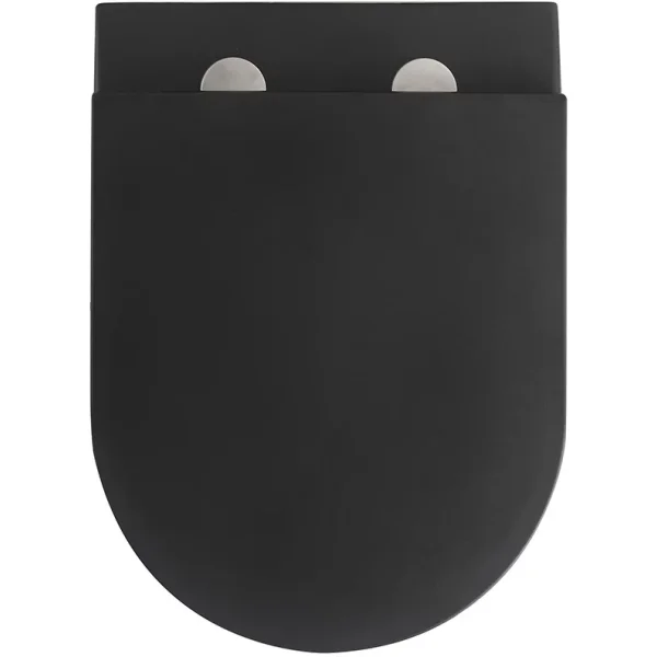 Унитаз подвесной Veconi Rino VRI-49TB безободковый, торнадо, с сиденьем микролифт, черный матовый