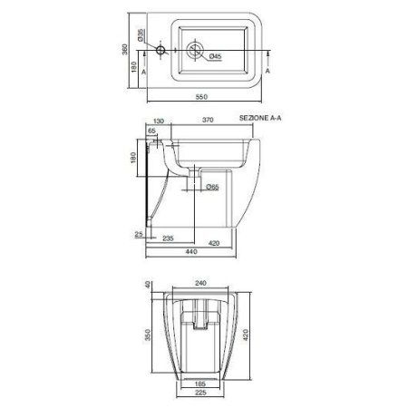 Биде напольное Scarabeo Teorema 2.0 513949 черный матовый