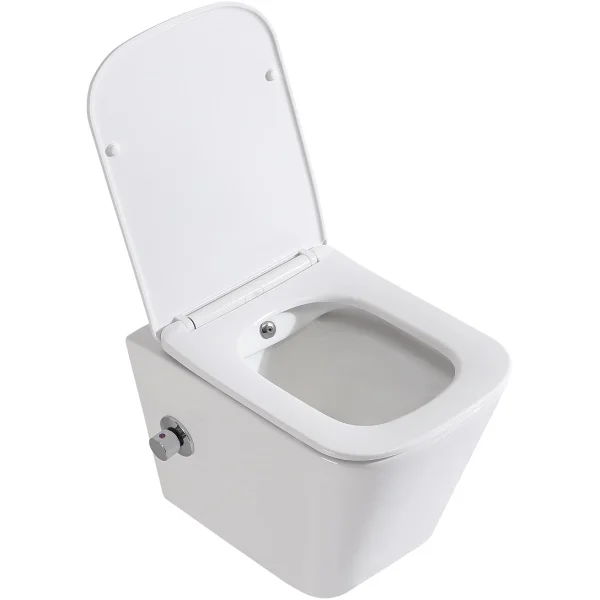 Унитаз подвесной BelBagno Due BB3103CHR-BS/SC безободковый, с функцией биде, с сиденьем микролифт, белый