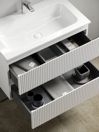 Тумба подвесная SANCOS Snob R 590х445х500, c двумя ящиками оснащенными доводчиками, Bianco, SNR60W