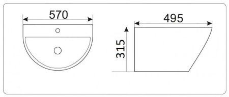 Умывальник CeramaLux NB165, Белый