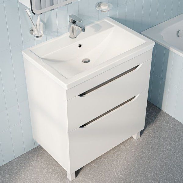 Тумба с умывальником, напольная, 70 см, белый, Sky, IDDIS, SKY70WFi95K подходит умыв. 4077000i28