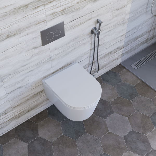 Унитаз подвесной безободковый (торнадо) DQ Schille 570*430*360мм, сиденье микролифт, белы (DT1466516)