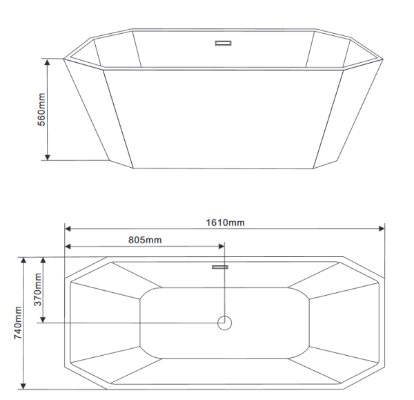 Акриловая ванна Grossman GR-1301 161х74