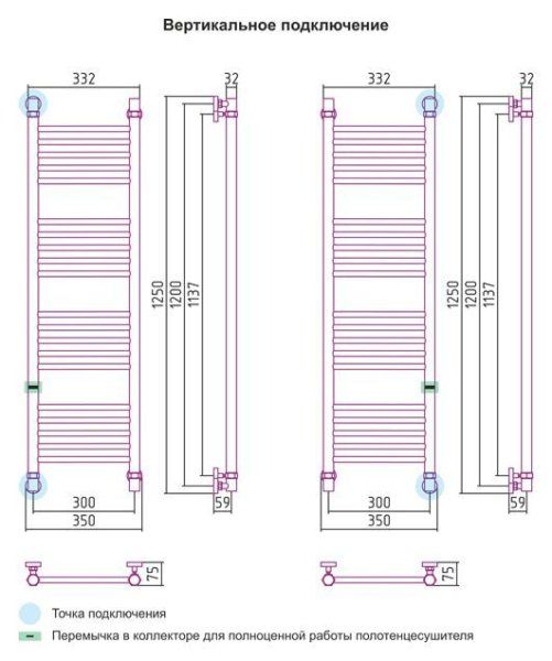 Полотенцесушитель водяной Сунержа Богема 1200x300 состаренная бронза прямой, с доп. перемычкой