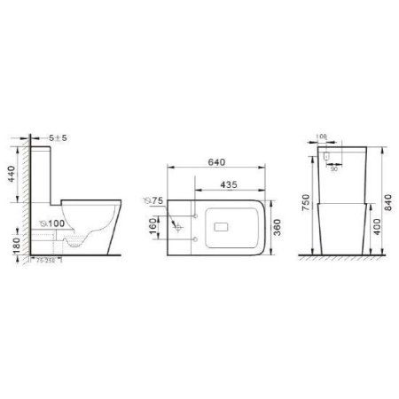 Унитаз-компакт Ceramica Nova Cubic CN1803 микролифт