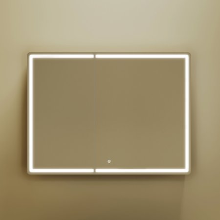 Зеркальный шкаф для ванной комнаты SANCOS Mirror 990x150х740 мм, с LED подсветкой, цвет дуб чарльстон,  MI100ECH