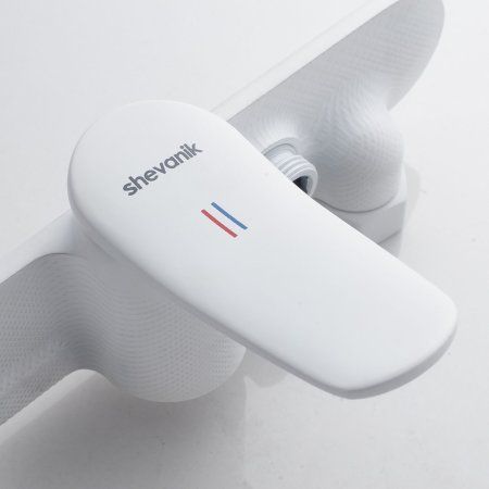 Смеситель для душевой кабины однорычажный  Shevanik S4716C, Белый