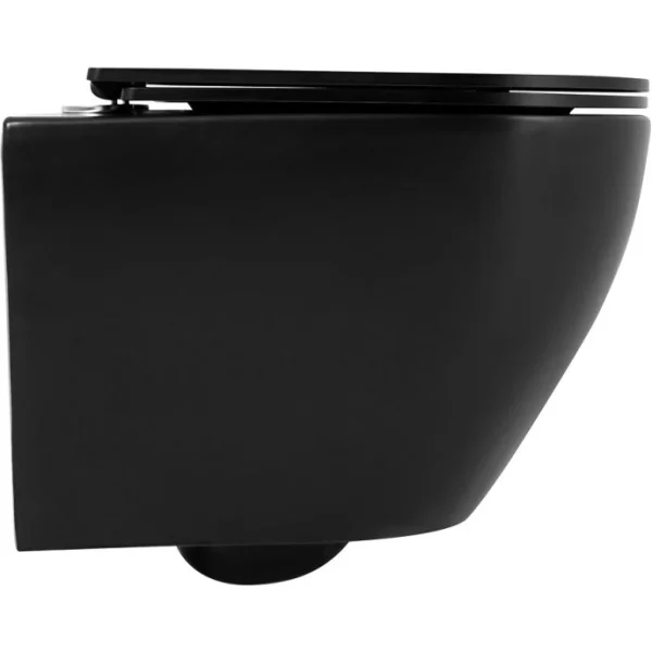 Унитаз подвесной Charus Estella EWC700-121B безободковый, с сиденьем микролифт, черный матовый