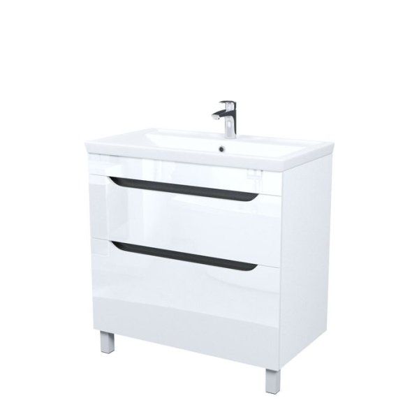 Тумба с умывальником, напольная, 80 см, белый, Ray, IDDIS, RAY80WFi95K