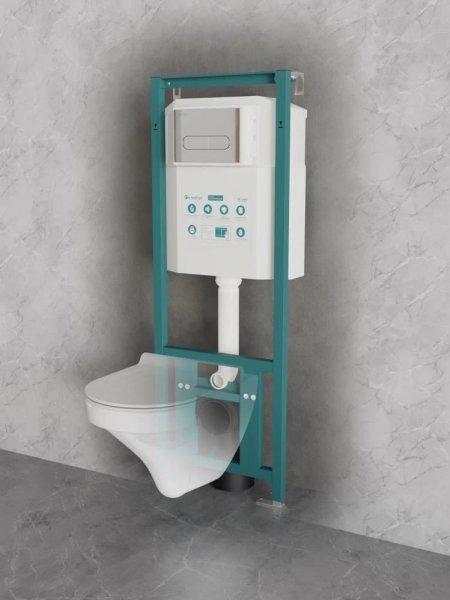 Инсталляция для подвесного унитаза Knotlor ISWC401FG, бирюзовый