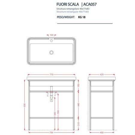 Полка для консоли ArtCeram Fuori Scala TFA008 56 80 moka
