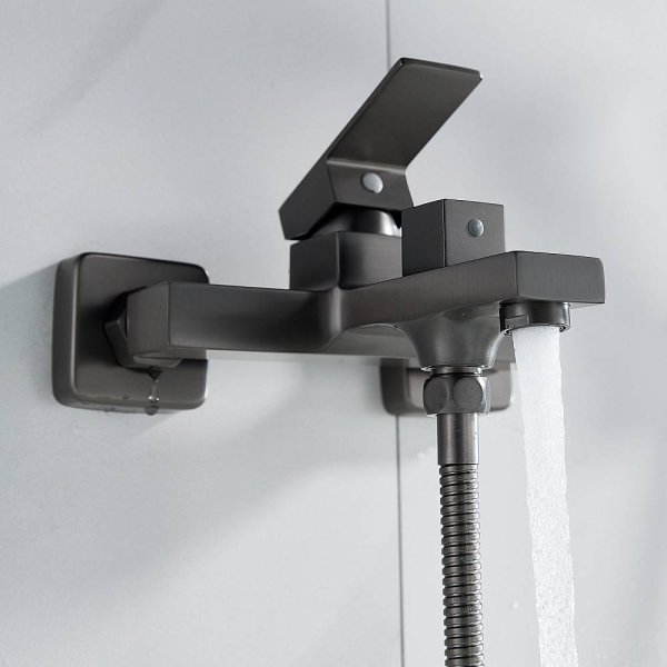 Смеситель для ванны однорычажный  Shevanik S9602T, Оружейная сталь