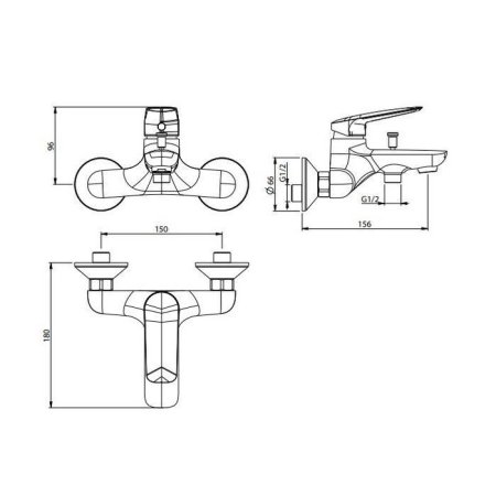 Смеситель M&Z Laguna LGA00100 для ванны хром