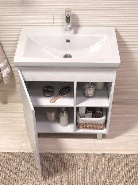 Тумба под раковину VIGO Milos 700-1-0 (Como) белый, поставляется в разобранном виде (317 белый)