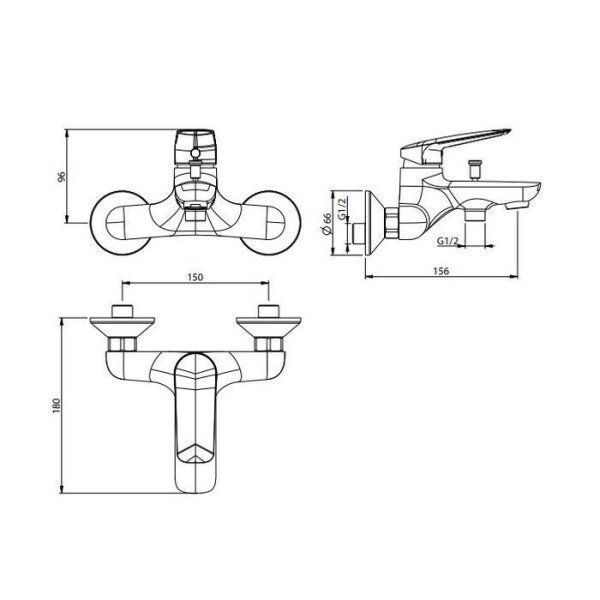 Смеситель M&Z Laguna LGA00100 для ванны хром