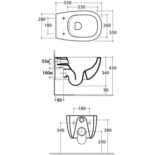Унитаз подвесной Globo Daily DNS02BI безободковый, белый