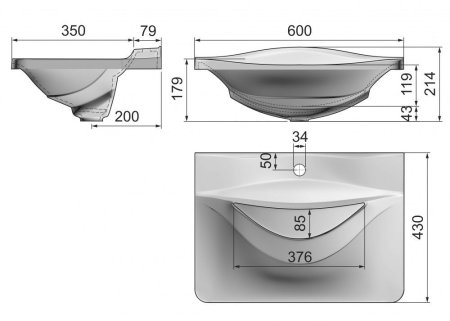 Раковина Raval  Iva Iva.08.60/W 60 белая