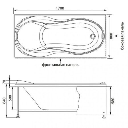 Акриловая ванна Aquanet Grenada 00203968 170х80