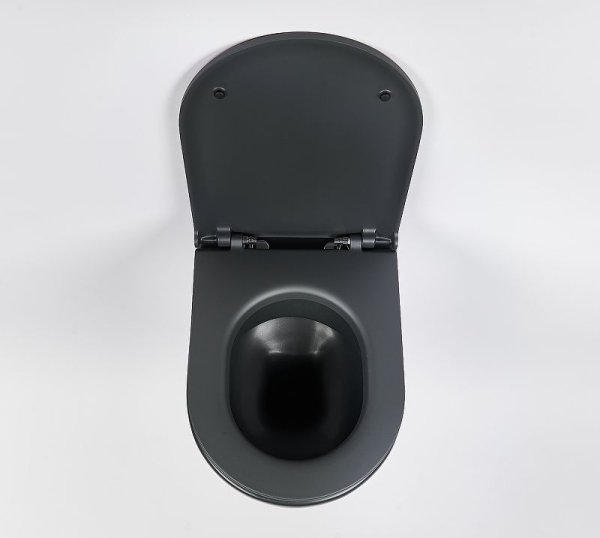 Комплект 4в1 инсталляции с WC и клавишей Valsir KIT VSCrM 7334NEMT Slim P1 черный матовый/хром матов