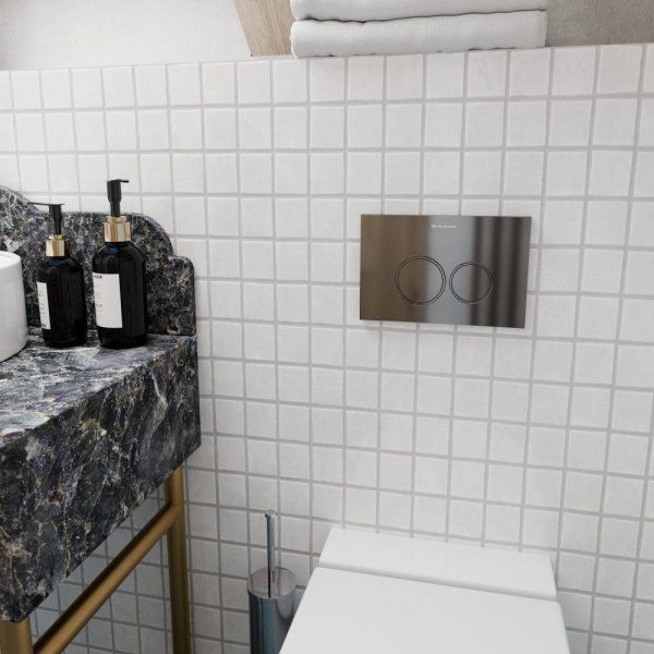 Клавиша смыва для инсталляции Milacio Standart MCU.202 (две кнопки, механическое, хром/кольца хром)R-style