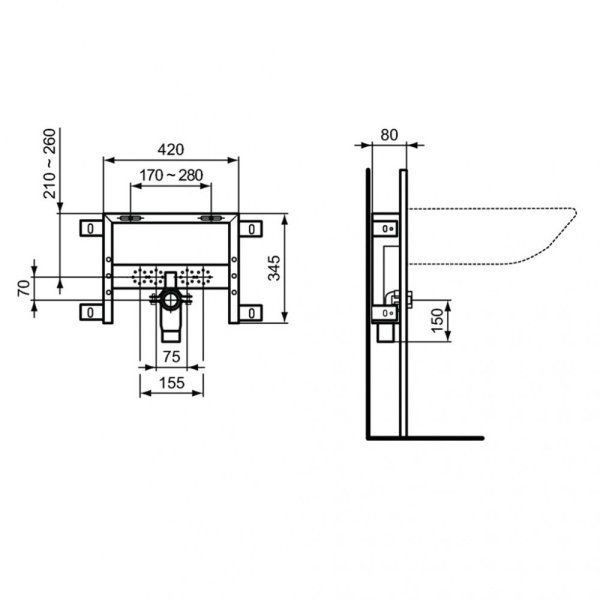 Система инсталляции Ideal Standard ProSys R016467 для раковины