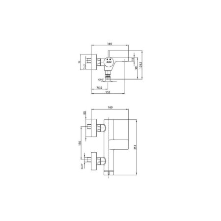 Смеситель E.C.A. Purity 102102477HEX для ванны