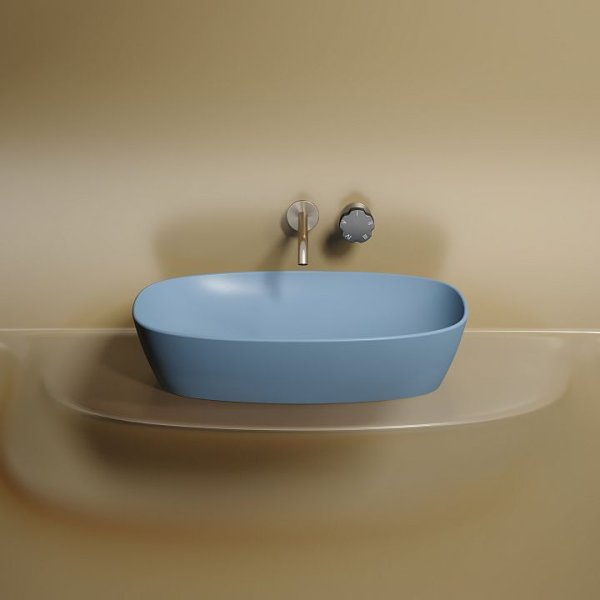 Раковина накладная Ceramica Nova Element CN6049ML 60x38x13.8 голубой матовый