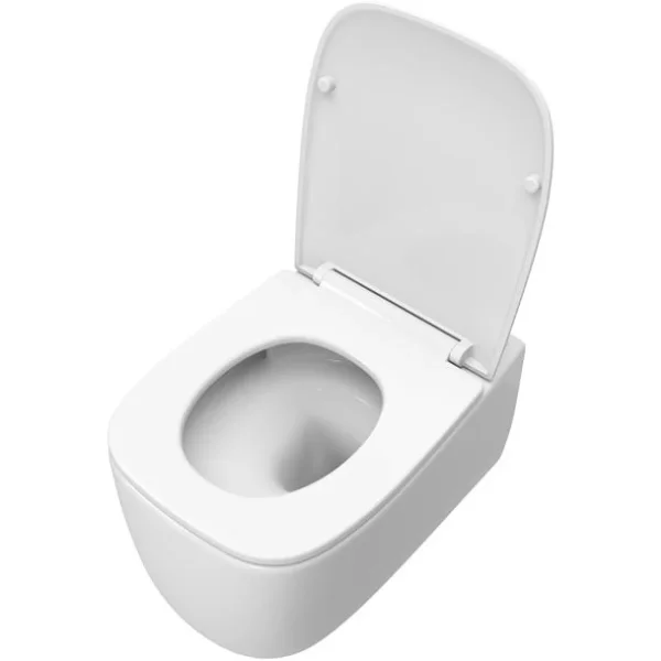 Унитаз подвесной Cezares Comfort CZR-380-TH-TOR/SC безободковый, торнадо, с сиденьем микролифт, белый