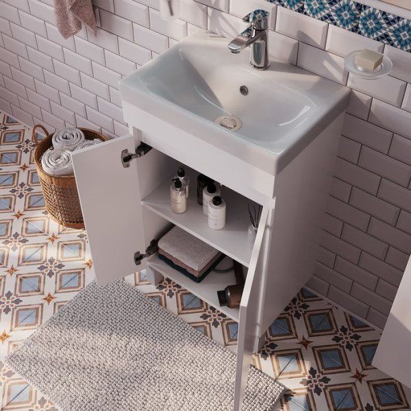 Тумба с умывальником IDDIS напольная с дверцами, белая, 50 см, Zodiac. Подходит ум.3505000i28 (ZOBFD5JVCDTXFiCA95LGK)