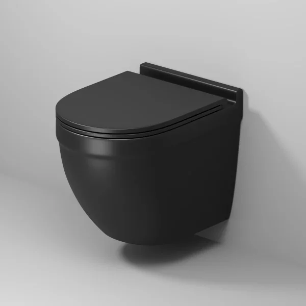 Унитаз подвесной Grossman GR-4483BMSQ безободковый, торнадо, с сиденьем микролифт, черный матовый