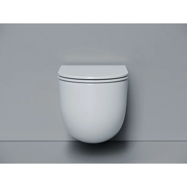 Унитаз подвесной Ceramicanova Voga CN4012T безободковый, торнадо, с сиденьем микролифт, белый