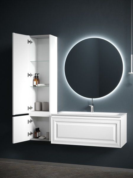 Шкаф-пенал SANCOS Very подвесной левый,  Bianco , 350х300х1600 мм,  PVR35LW