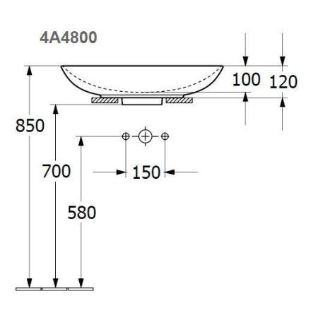Раковина накладная Villeroy & Boch  Loop & Friends 4A480001 (4A48 00 01) (620х420 мм)