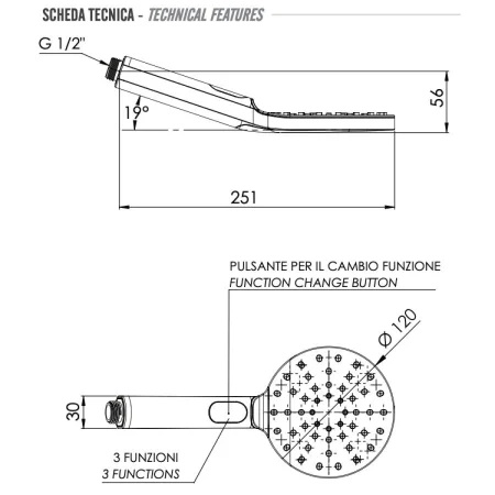 Душевая лейка 120 мм Remer 318MPX