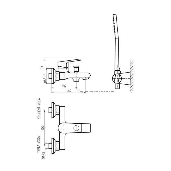 Смеситель Rav Slezak Colorado CO154.5/2 для ванны хром