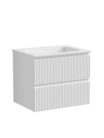 Тумба подвесная SANCOS Snob R 590х445х500, c двумя ящиками оснащенными доводчиками, Bianco, SNR60W