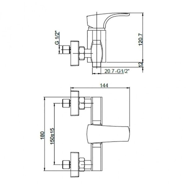 Комплект смесителя 2в1 Paini Angel ANWTCRTUSEPQT2NJ2VLN1RPTS для душа с душевой системой, хром, белый