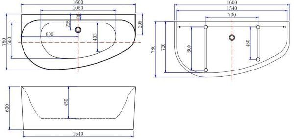 Акриловая ванна Allen Brau Priority 5 В 160x78 2.31005.21B/AM