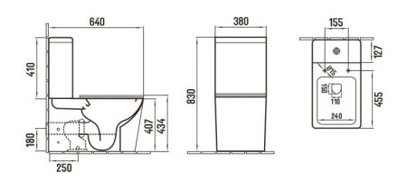 Унитаз напольный Ceramalux 2170 AXMLG, зеленый матовый
