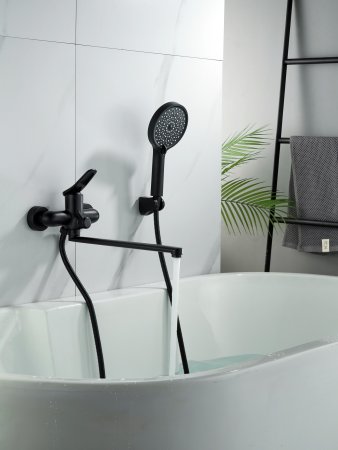 Смеситель для ванны Shevanik S4722H, Черный