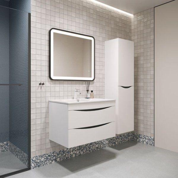 Тумба подвесная, белая, 80 см, Cloud,  IDDIS, CLO80W0i95. Подходит умывальник: 0138000i28